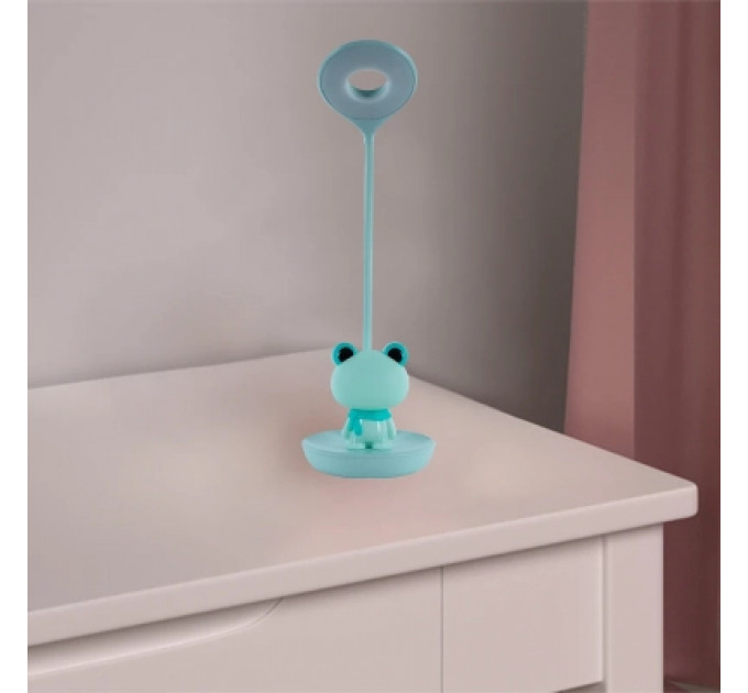 Настільна лампа Kite Froggy LED з акумулятором, зелена (K24-492-3-4)