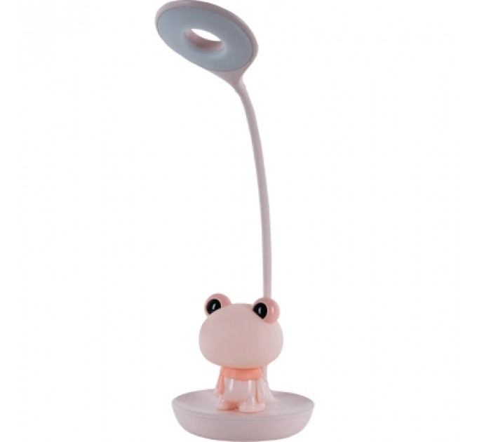 Настільна лампа Kite Froggy LED з акумулятором, рожева (K24-492-3-2)