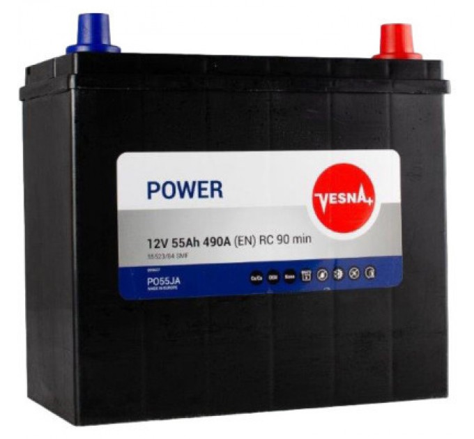 Vesna Акумулятор автомобільний Vesna 55 Ah/12V Japan Euro (415 855)