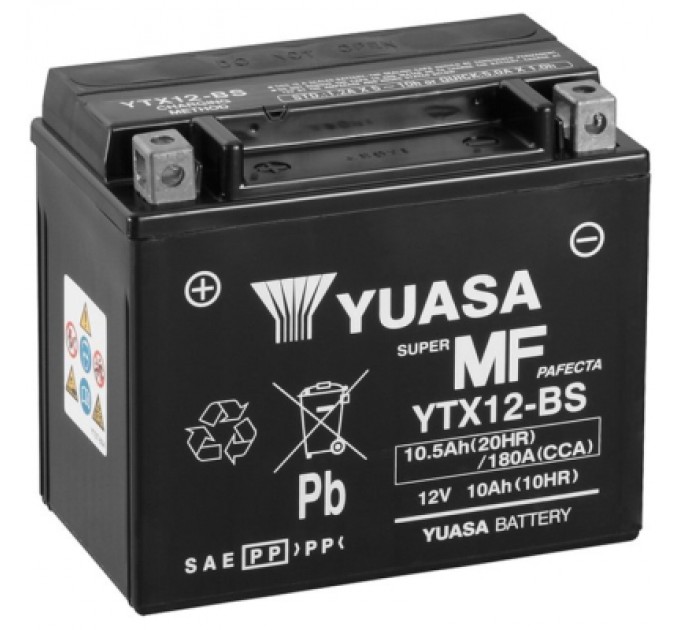 Акумулятор автомобільний Yuasa 12V 10,5Ah MF VRLA Battery (YTX12-BS)
