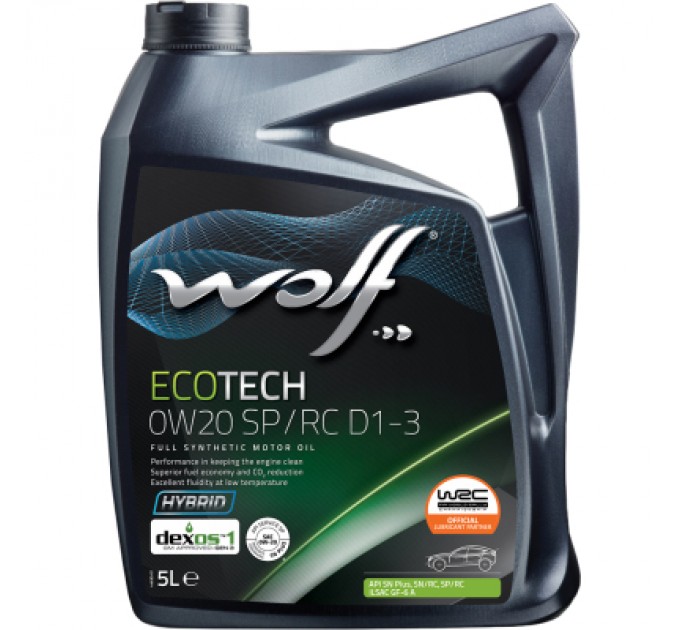Wolf Моторна олива Wolf ECOTECH 0W20 SP/RC D1-3 5л (1049892)