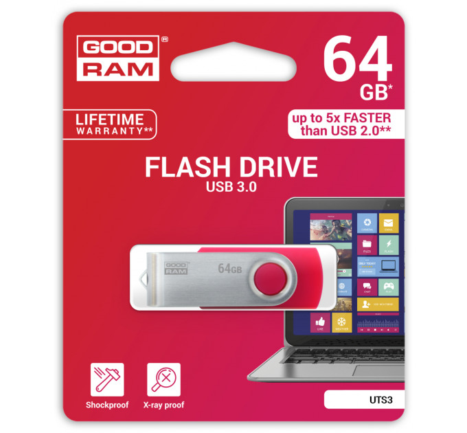 Флеш-накопичувач USB3.2 64GB Goodram UTS3 (Twister) Black (UTS3-0640K0R11)