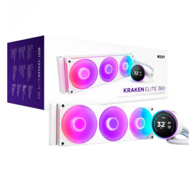Система рідинного охолодження NZXT Kraken Elite RGB 360mm AIO (RL-KR36E-W2)