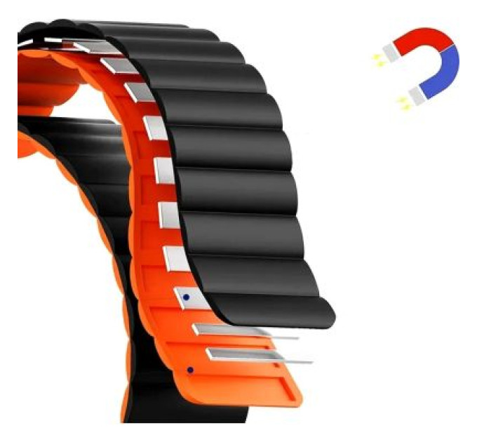 Drobak Ремінець до смарт-годинника Drobak Silicone Magnetic Link для Apple Watch All Series Ultra 2 49/45/44/42mm Dark black (898929)