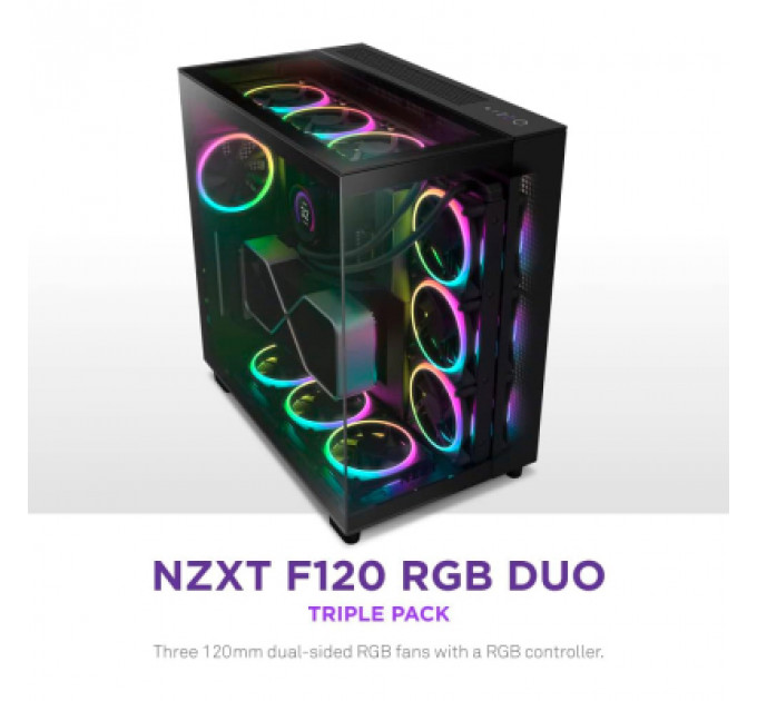 Кулер до корпусу NZXT F120RGB Duo-120mm Dual-sideRGB Fan-Tripl (RF-D12TF-B1)