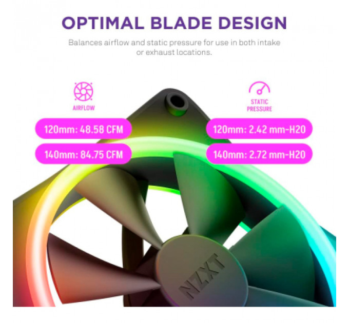 Кулер до корпусу NZXT F120RGB Duo-120mm Dual-sideRGB Fan-Tripl (RF-D12TF-B1)