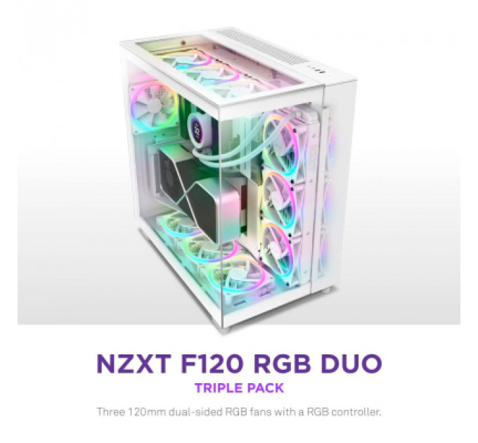 Кулер до корпусу NZXT F120RGB Duo-120mm Dual-sideRGB Fan-Tripl (RF-D12TF-W1)
