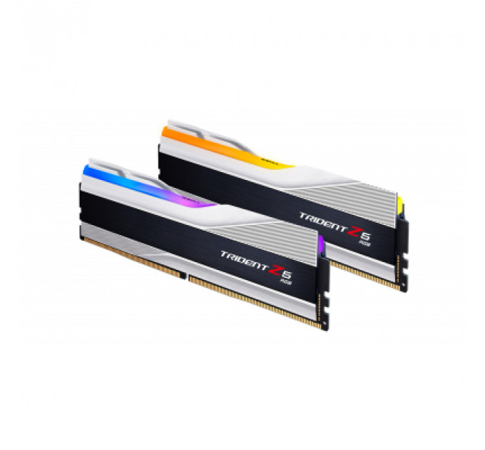 Модуль пам'яті для комп'ютера DDR5 32GB (2x16GB) 6000 MHz Trident Z5 RGB Silver G.Skill (F5-6000J4040F16GX2-TZ5RS)