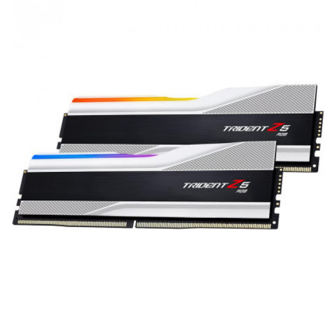 Модуль пам'яті для комп'ютера DDR5 32GB (2x16GB) 7800 MHz Trident Z5 RGB Silver G.Skill (F5-7800J3646H16GX2-TZ5RS)