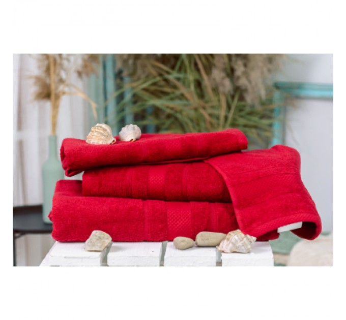 MirSon Рушник MirSon набір банний 5070 Elite SoftNess Bordo 40х70, 50х90, 70х140, (2200003975628)