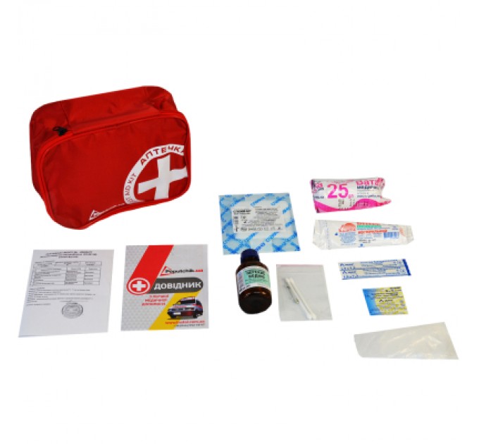Автомобільна аптечка Poputchik згідно ТУ м"який футляр (02-001-М)