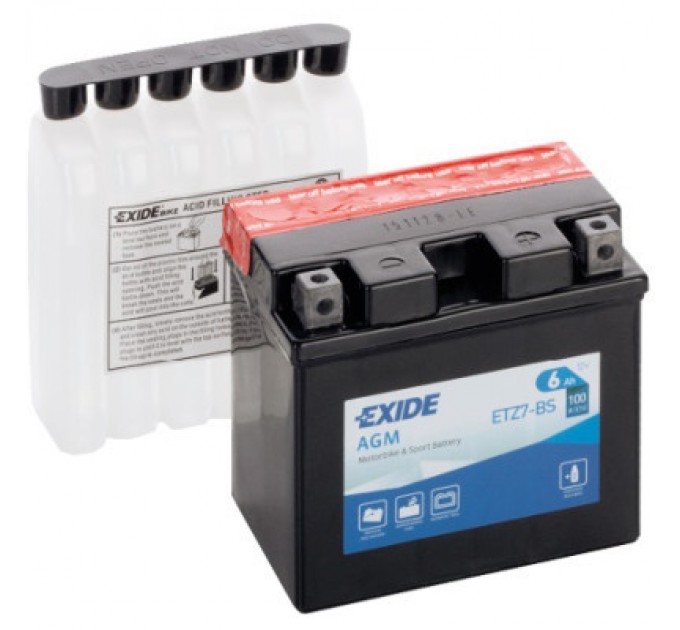 EXIDE Акумулятор автомобільний EXIDE AGM 6Ah Ев (-/+) (100EN) (ETZ7-BS)