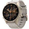 Garmin Смарт-годинник Garmin fenix 8 43mm, AMOLED, Saph, SftGldSS/FogGryLeatherBnd, Excl, GPS (010-02903-40)