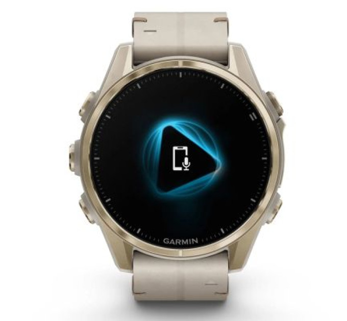 Garmin Смарт-годинник Garmin fenix 8 43mm, AMOLED, Saph, SftGldSS/FogGryLeatherBnd, Excl, GPS (010-02903-40)