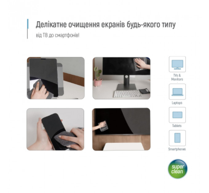 Спрей для очищення ColorWay Cleaning Kit, Large, OLED/LED/LCD/TFT, 550ml, microfibre*2 (CW-5500)