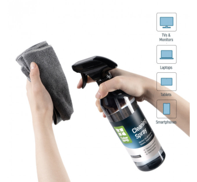 Спрей для очищення ColorWay Cleaning Kit, Large, OLED/LED/LCD/TFT, 550ml, microfibre*2 (CW-5500)