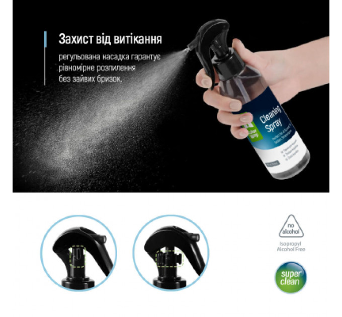 Спрей для очищення ColorWay Cleaning Kit, Large, OLED/LED/LCD/TFT, 550ml, microfibre*2 (CW-5500)