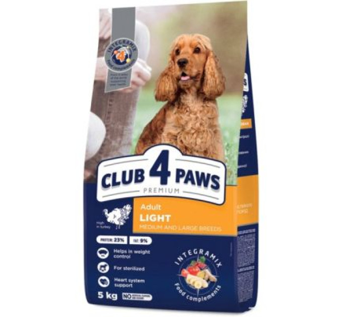 Club 4 Paws Сухий корм для собак Club 4 Paws Преміум. Контроль ваги з індичкою для середніх та великих порід 5 кг (4820215367868)
