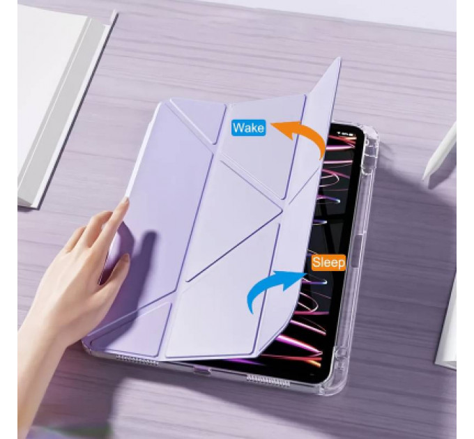 Чохол до планшета BeCover Ultra Slim Origami Transparent Apple iPad 10.9" 2022 Purple (712941)