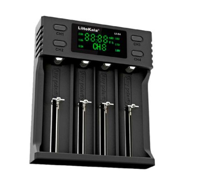Liitokala Зарядний пристрій для акумуляторів Liitokala 4 Slots, LCD дисплей, Li-ion/Ni-MH/Ni-Cd/AA/ААA/AAAA/С (Lii-S4)