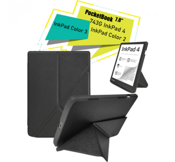 Чохол до електронної книги BeCover Ultra Slim Origami PocketBook 743G InkPad 4/InkPad Color 2/InkPad Color 3 (7.8") Black (713082)