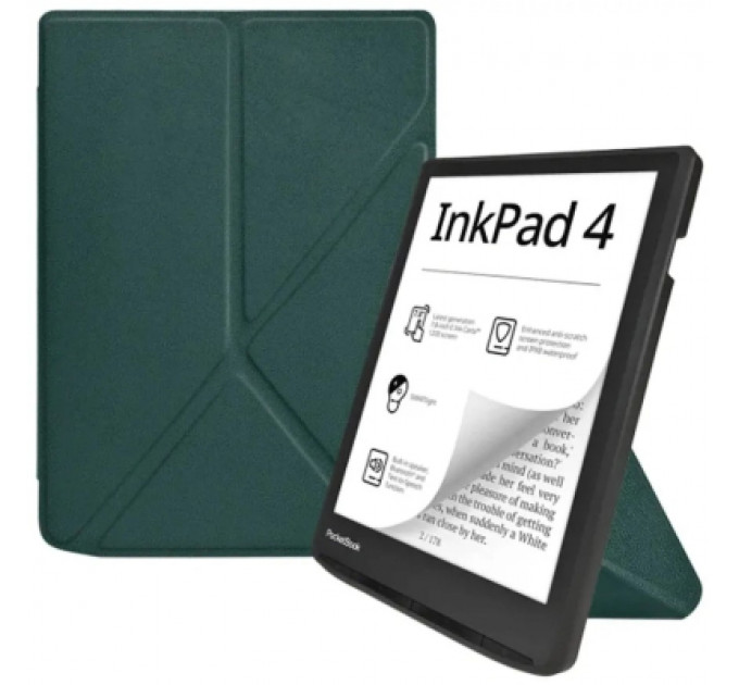 Чохол до електронної книги BeCover Ultra Slim Origami PocketBook 743G InkPad 4/InkPad Color 2/InkPad Color 3 (7.8") Dark Green (713084)
