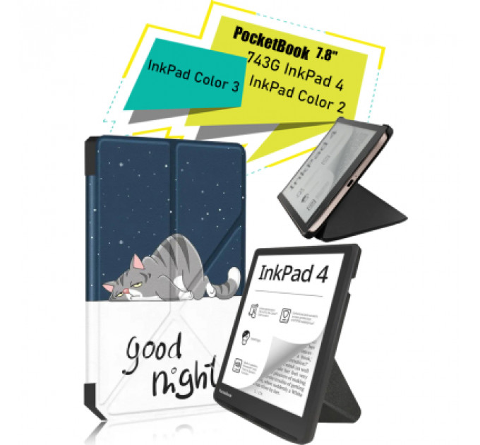 Чохол до електронної книги BeCover Ultra Slim Origami PocketBook 743G InkPad 4/InkPad Color 2/InkPad Color 3 (7.8") Good Night (713088)