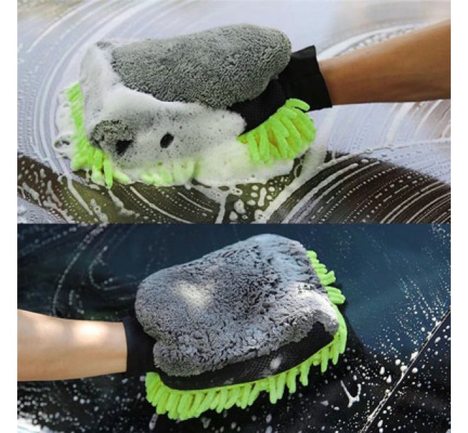ColorWay Автомобільна серветка ColorWay Рукавичка з мікрофібри для миття та полірування автомобіля, двостороння (CW-2417)