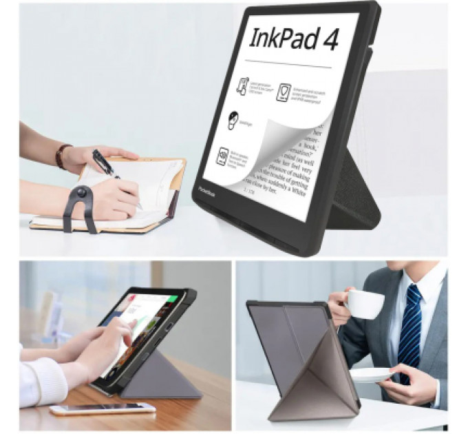 Чохол до електронної книги BeCover Ultra Slim Origami PocketBook 743G InkPad 4/InkPad Color 2/InkPad Color 3 (7.8") Gray (713087)