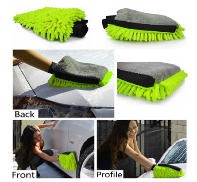 ColorWay Автомобільна серветка ColorWay Рукавичка з мікрофібри для миття та полірування автомобіля, двостороння (CW-2417)