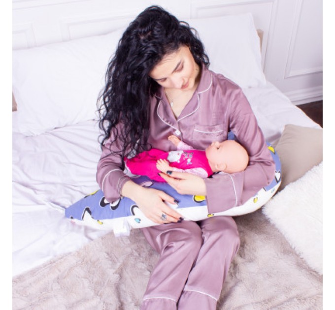 MirSon Подушка MirSon для вагітних та годування №8320 Print Line 17-0143 Mayya Бязь 30х170х20 см (2200006200451)