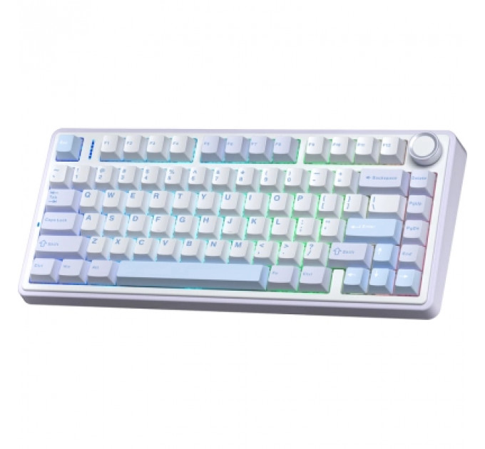 Клавіатура Aula F75 Gasket Greywood V3 switch Hot-Swap PBT Wireless/Bluetooth/USB Blue (6948391208633)