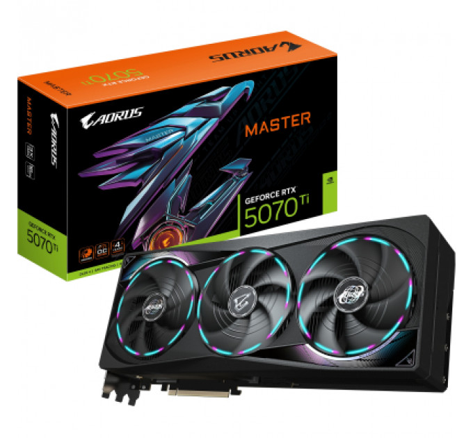 Відеокарта GIGABYTE GeForce RTX5070 Ti 16GB AORUS MASTER (GV-N507TAORUS M-16GD)
