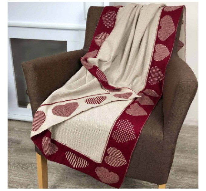 Прованс Плед Прованс в'язаний Серця 100х150 см (4823093436794)