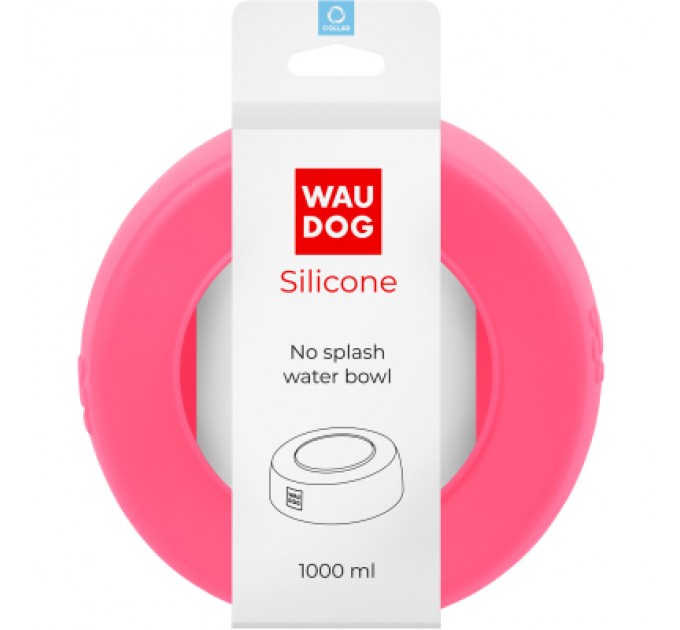 WAUDOG Посуд для собак WAUDOG Silicone Миска-непроливайка 1 л рожева (50797)