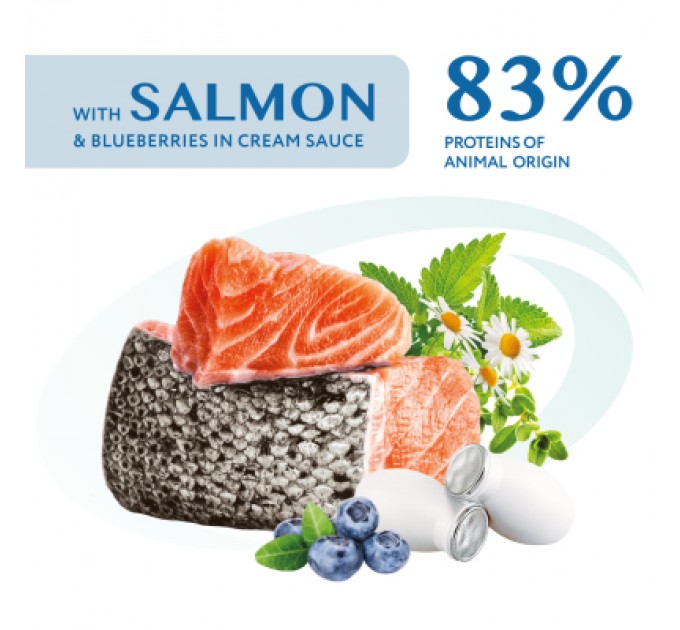 Optimeal Вологий корм для собак Optimeal з лососем та лохиною в соусі 100 г (4820215369725)