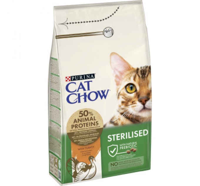 Purina Cat Chow Сухий корм для кішок Purina Cat Chow Sterilised з індичкою 1.5 кг (7613287329516)