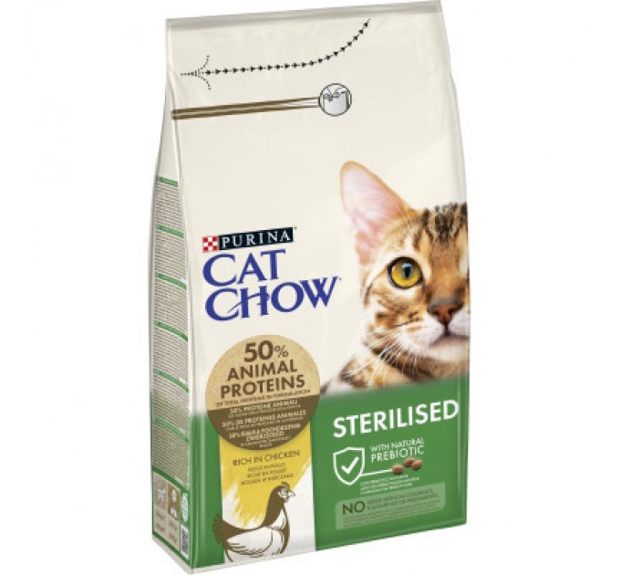Purina Cat Chow Сухий корм для кішок Purina Cat Chow Sterilised з куркою 1.5 кг (7613032233396)