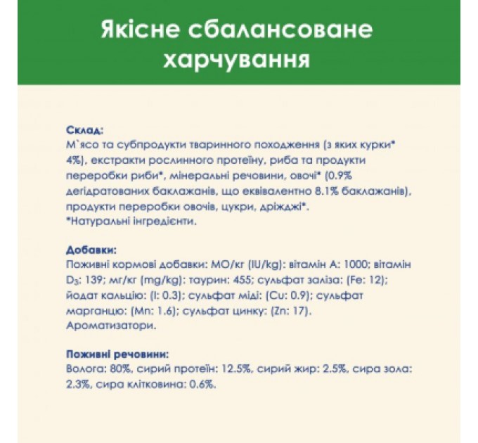 Вологий корм для кішок Purina Cat Chow Sterilised з куркою та баклажанами в желе 85г (7613037025644)