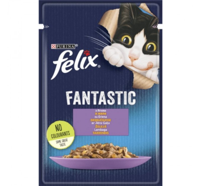 Вологий корм для кішок Purina Felix Fantastic з ягням у желе 85 г (7613039838969)