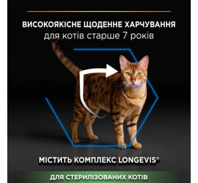 Сухий корм для кішок Purina Pro Plan Sterilised Senior з індичкою 1.5 кг (7613034989673)