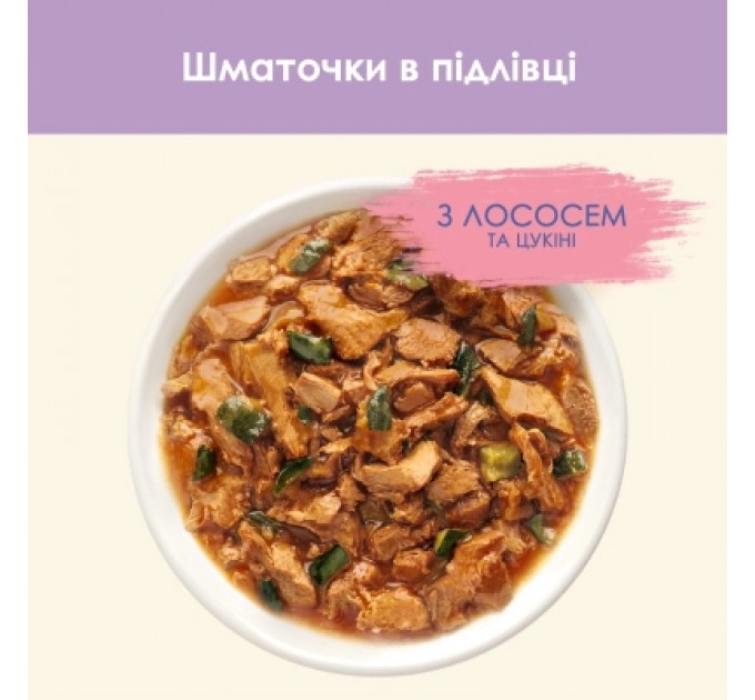 Purina Cat Chow Вологий корм для кішок Purina Cat Chow Sensitive з Лососем та Цукіні в желе 85 г (8445290426574)