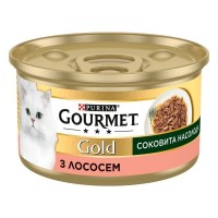 Консерви для котів Purina Gourmet Gold Соковита насолода з лососем 85 г (8445290823373)