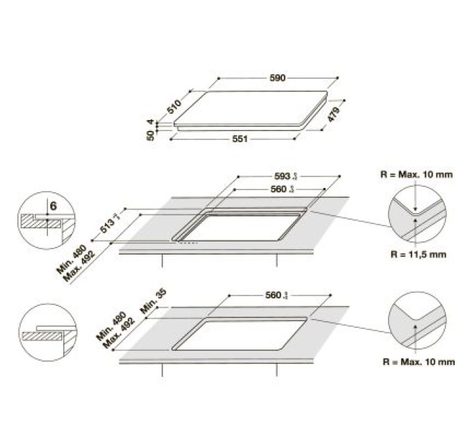 Whirlpool Варочна поверхня Whirlpool WBB8360NE