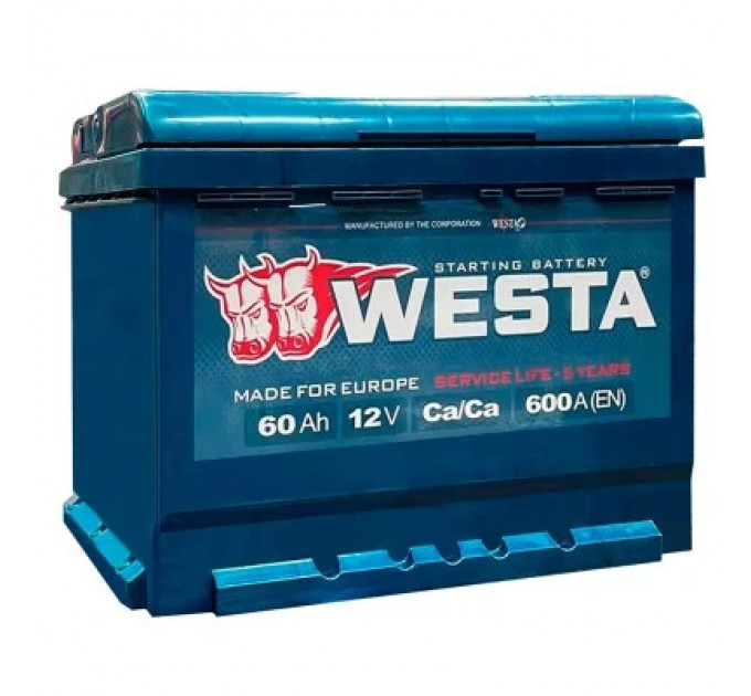 Westa Акумулятор автомобільний Westa 6CT-60 А (1) А 600A