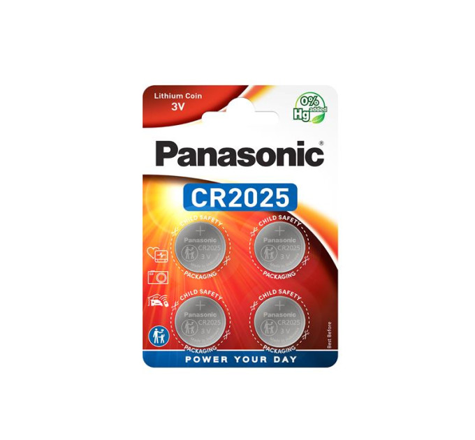Panasonic Батарейка Panasonic CR 2025 Lithium * 4 (CR-2025EL/4B)