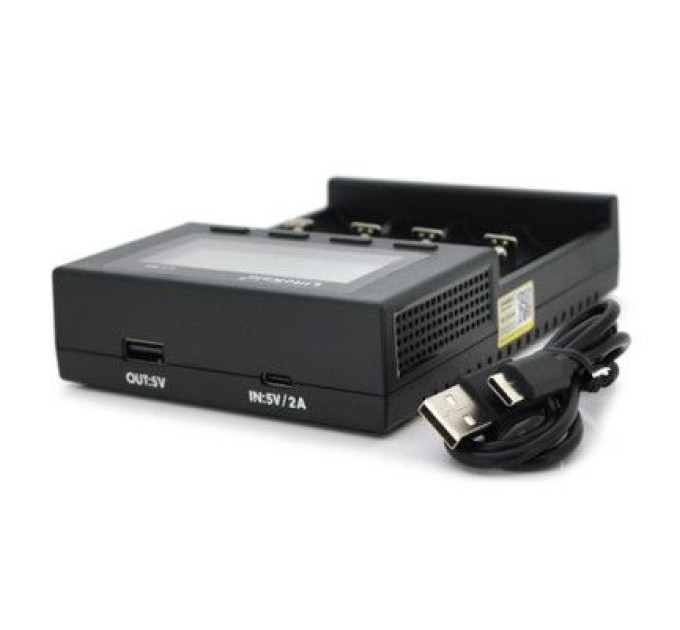 Liitokala Зарядний пристрій для акумуляторів Liitokala 4 Slots, LED display, 5V Type C, 3.7V/1.2V AA/AAA 18650/26650/16340/14500/10440/18500 (Lii-M4)