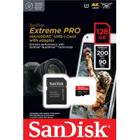 Карта пам'яті SanDisk 128 GB microSDXC UHS-I U3 Extreme Pro+SD Adapter (SDSQXCD-128G-GN6MA)