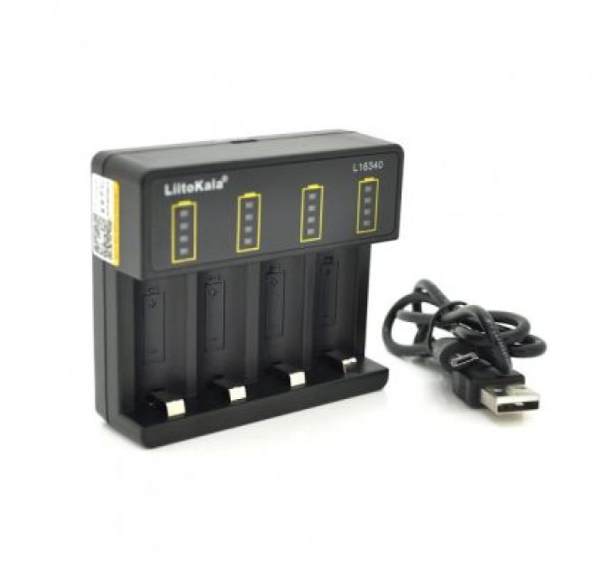 Liitokala Зарядний пристрій для акумуляторів Liitokala 4 Slots, for Li-ion 3,7V accumulator, supply 5V/2A (Lii-16340)