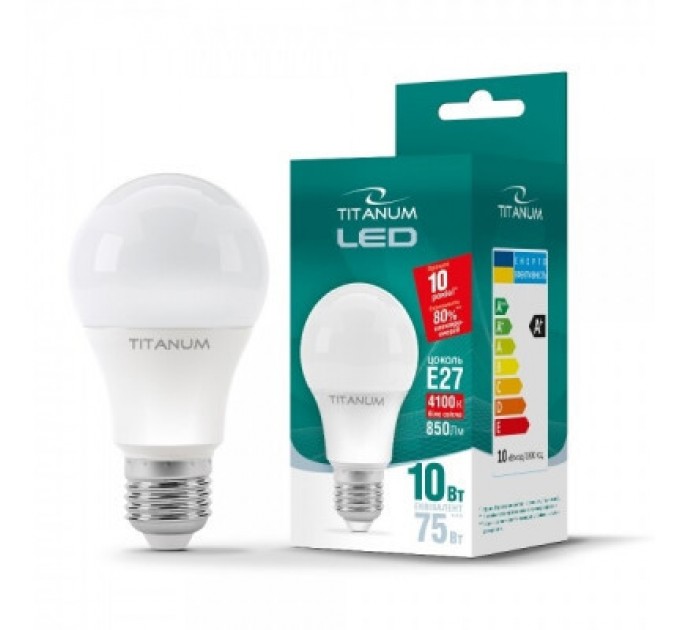 TITANUM Лампочка TITANUM A60 10W E27 4100K 220V (TLA6010274)